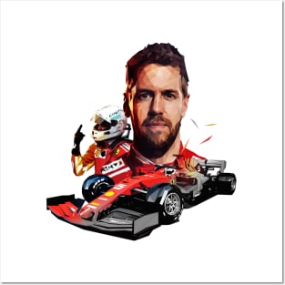 Sebastian Vettel lowpoly v2 Posters and Art